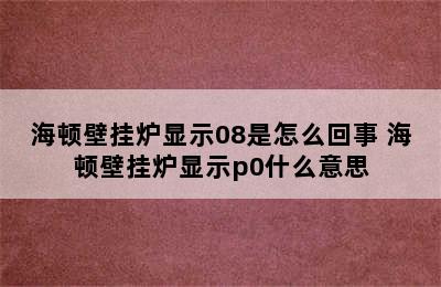 海顿壁挂炉显示08是怎么回事 海顿壁挂炉显示p0什么意思